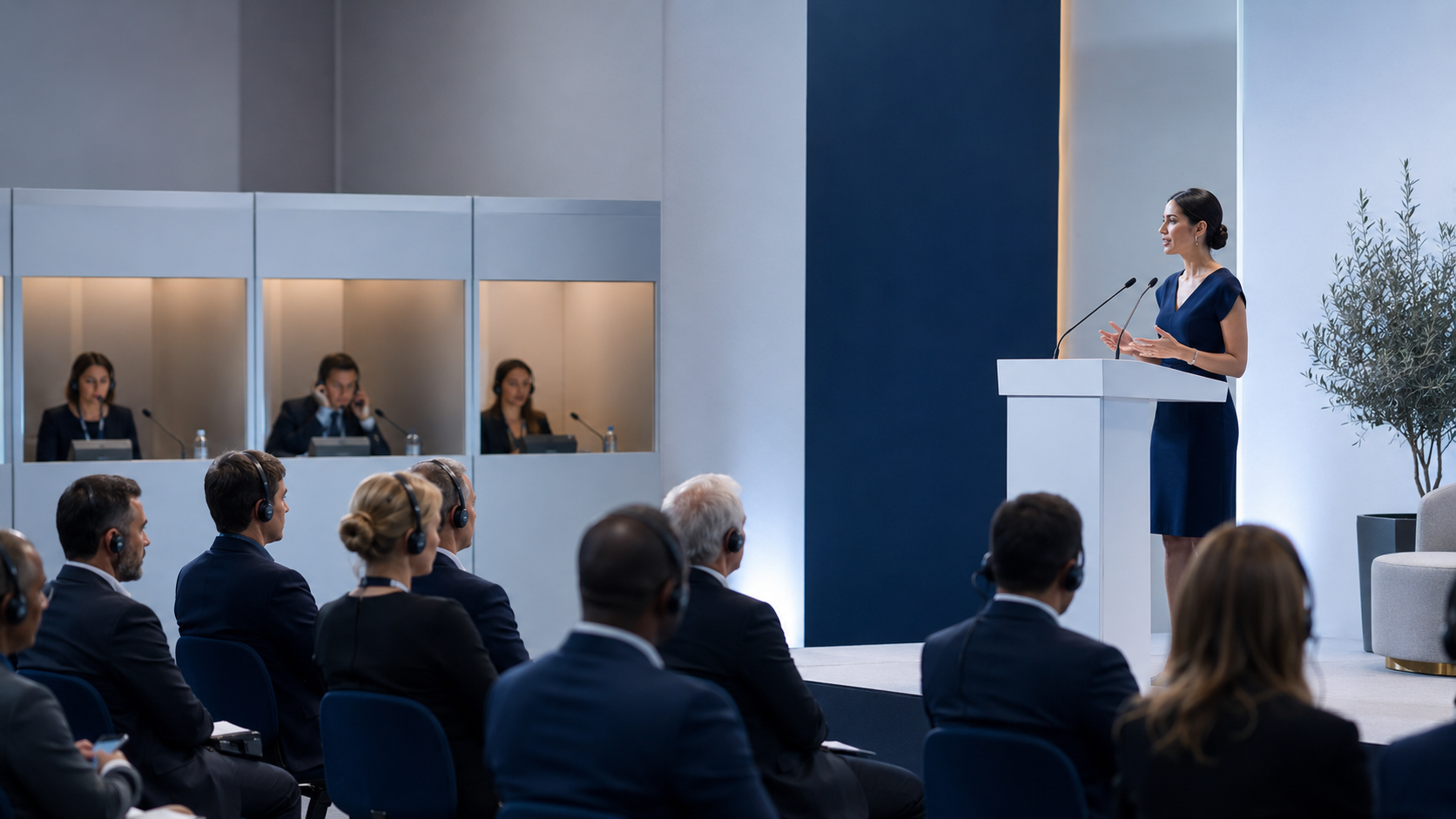 Conférence multilingue avec interprétation simultanée